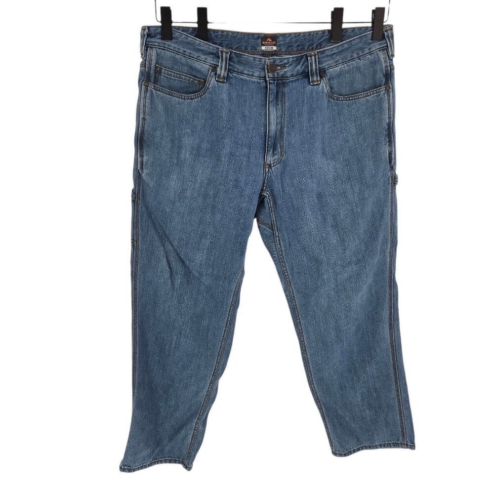 Ridgecut tough wear mens size 40x30 medium wash blue denim carpenter jeans
